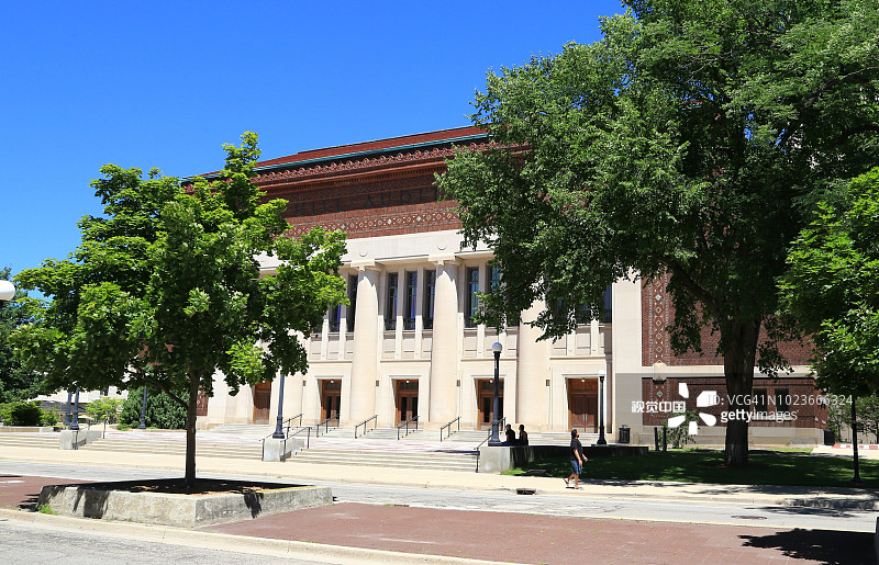 美国密歇根州安娜堡密歇根大学希尔礼堂图片素材