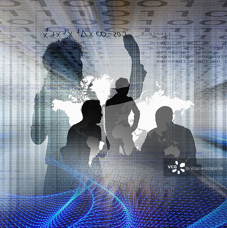 在线教育、交流与团队合作图片素材