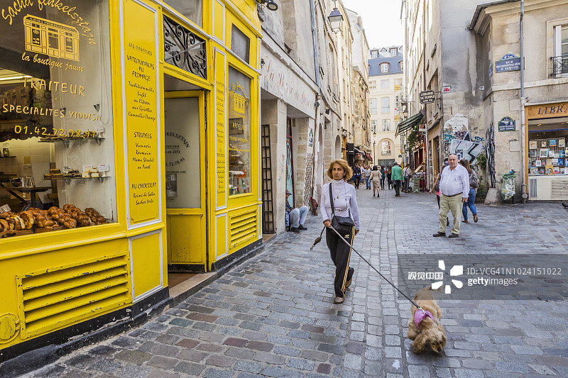 玛莱区罗西耶街的犹太区图片素材