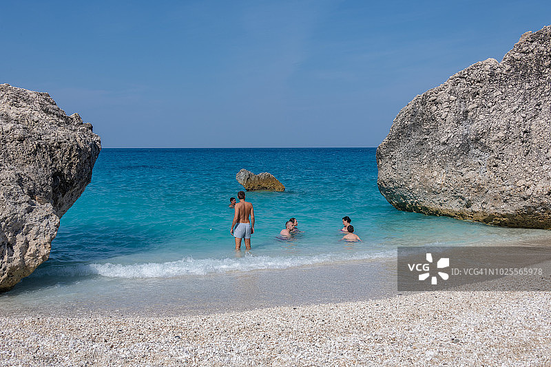 莱夫卡达的卡拉米西海滩图片素材