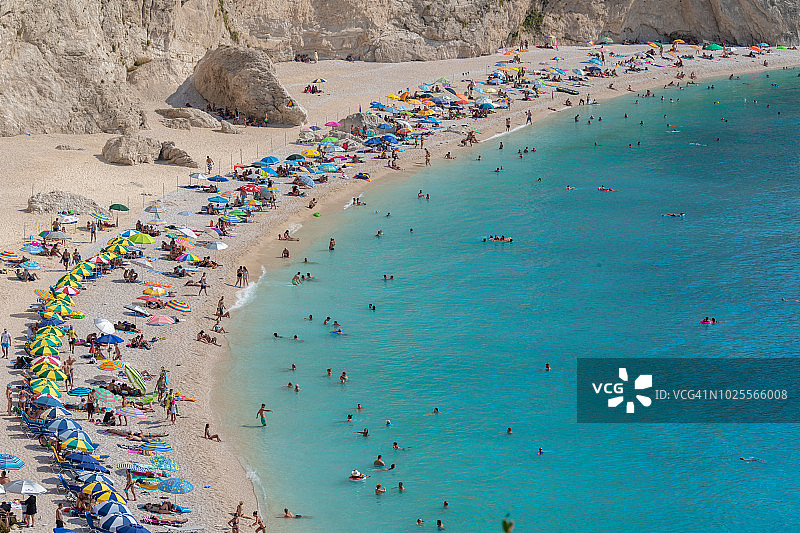 莱夫卡达的波尔图卡齐基海滩图片素材