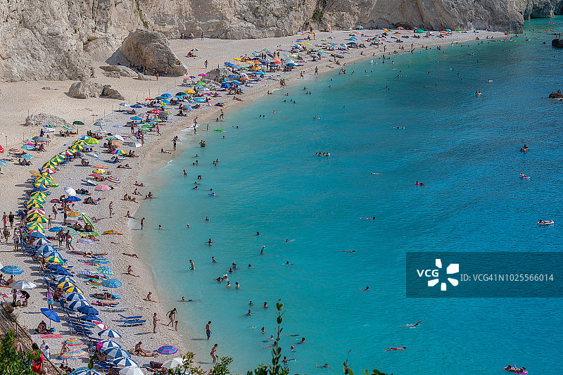 莱夫卡达的波尔图卡齐基海滩图片素材