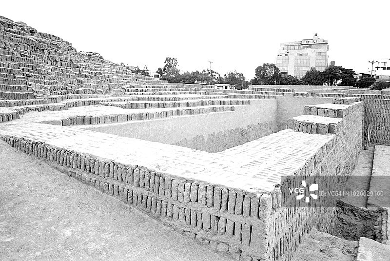 秘鲁利马普克亚纳瓦卡粘土金字塔遗址图片素材