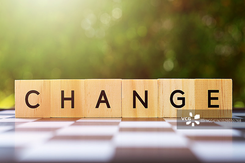 木块上的“改变”字样图片素材