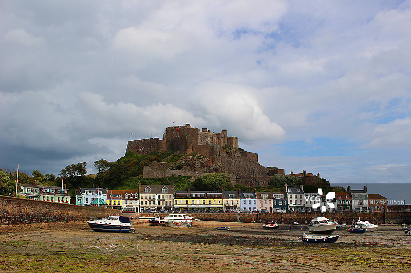 戈雷和奥格伊城堡，泽西岛，海峡群岛图片素材