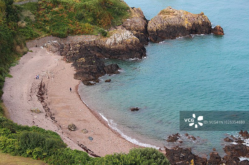 戈雷伊海滩，泽西岛，海峡群岛图片素材
