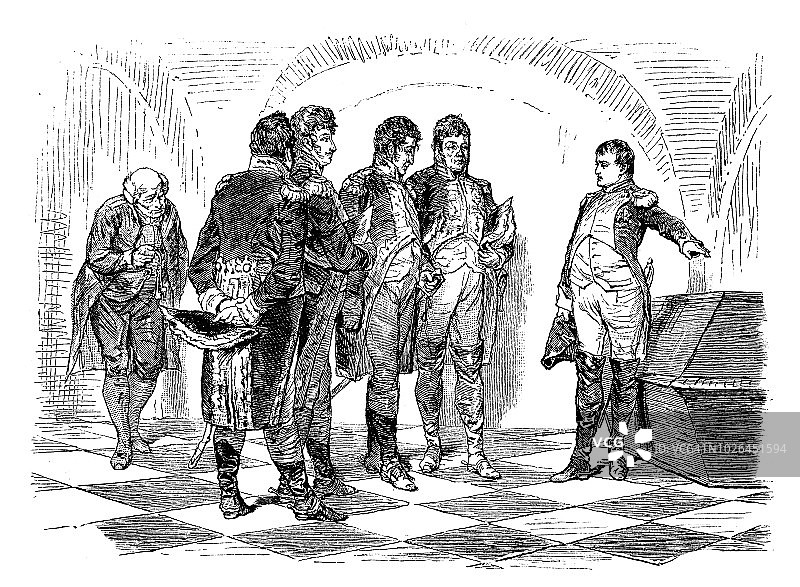 拿破仑在腓特烈大帝墓前图片素材