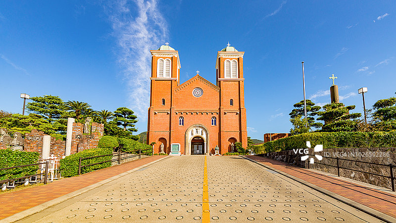 长崎的圣玛丽大教堂（浦上天主堂）景色图片素材