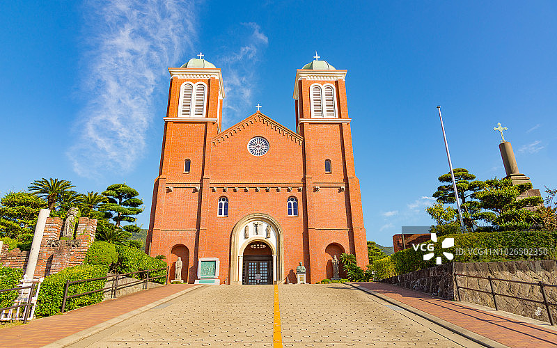 长崎的圣玛丽大教堂（浦上天主堂）景色图片素材