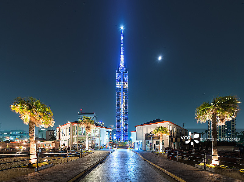 日本福冈塔夜景图片素材