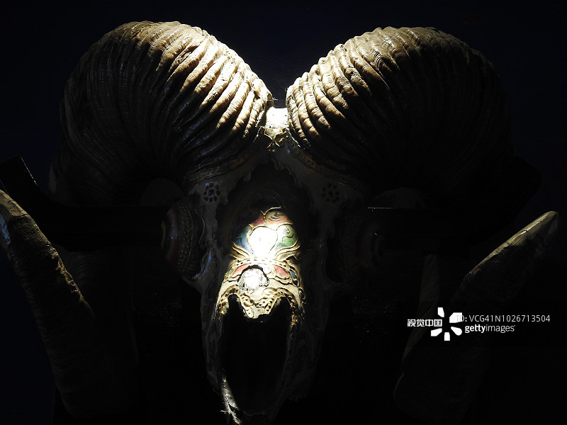 拉萨装饰羊头骨图片素材