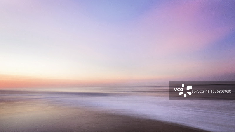 冬季纽约长岛琼斯海滩日出粉彩抽象图片素材