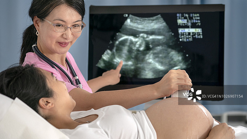 孕妇做超声波检查图片素材