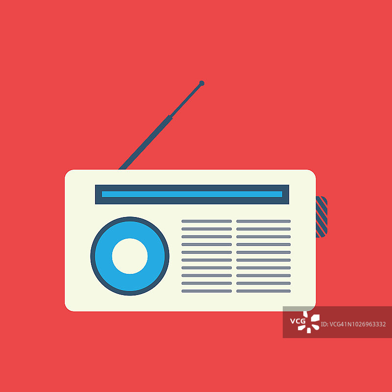 无线电扁平图标 - 插图图片素材