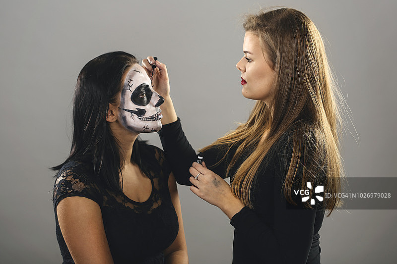 糖骷髅人体彩绘图片素材