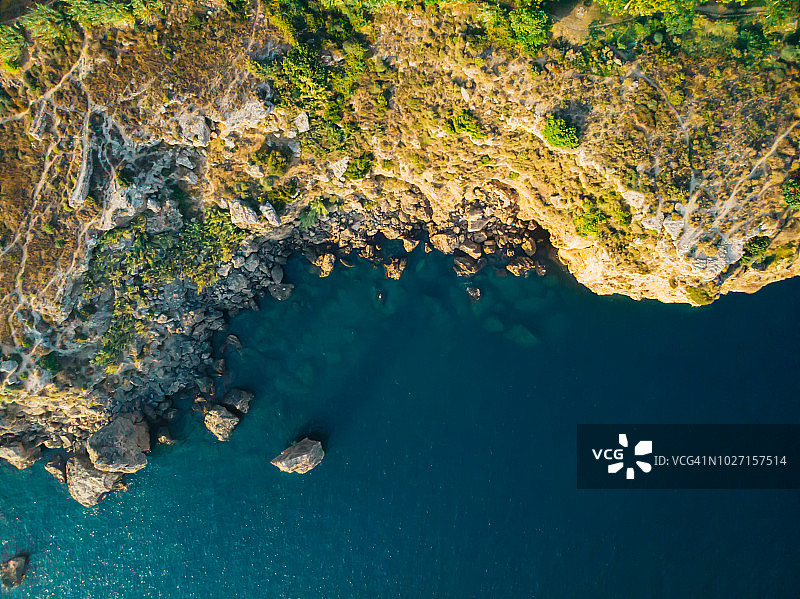 地中海海岸，鸟瞰图图片素材