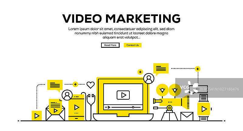 视频营销banner概念图片素材