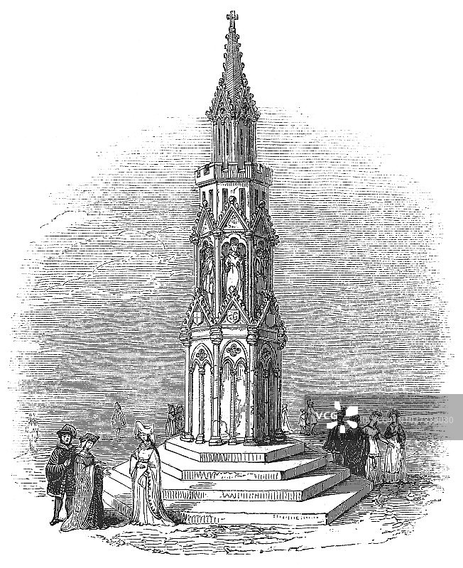 威斯敏斯特查令十字的埃莉诺十字图片素材