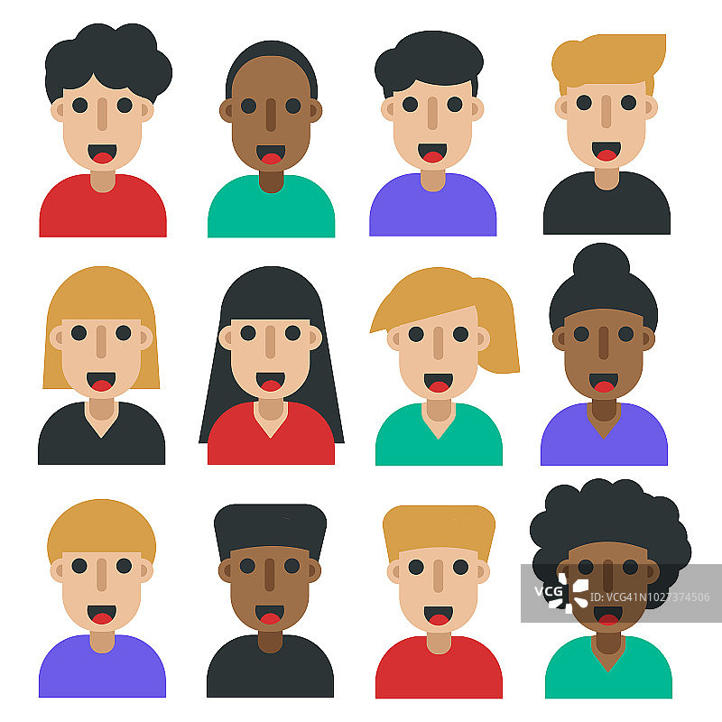 扁平化头像图标合集图片素材