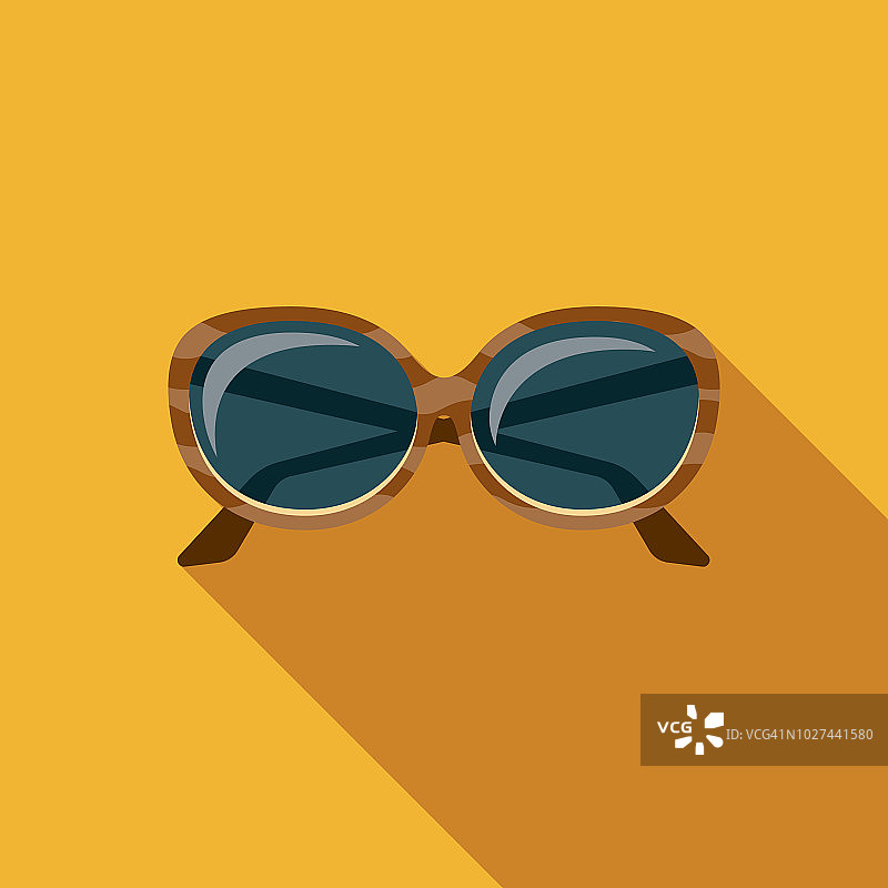 太阳镜扁平设计1970年代图标图片素材