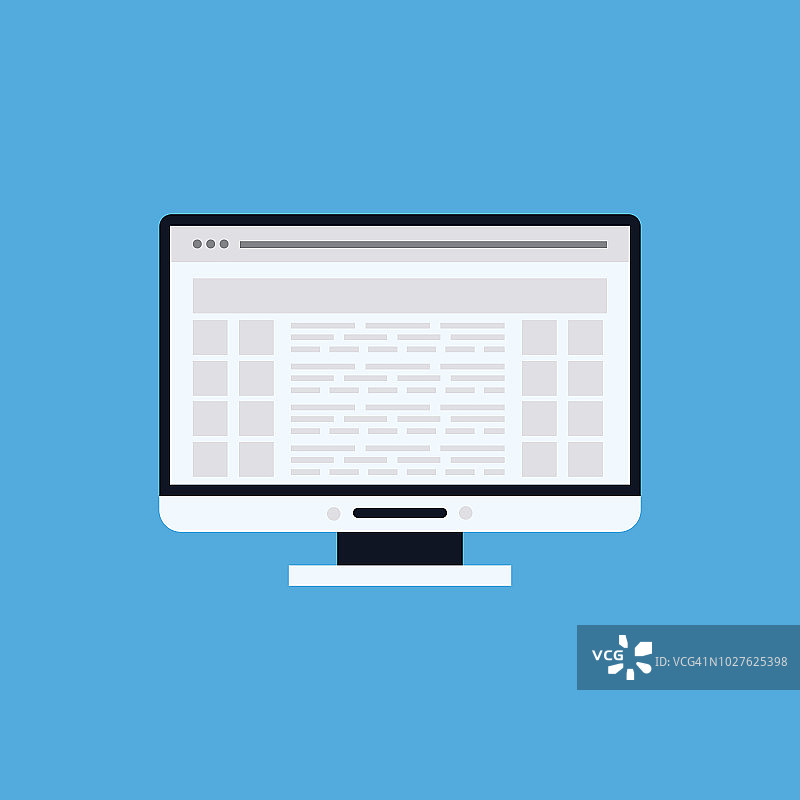 电脑屏幕扁平风格插画图片素材