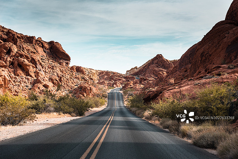 火焰谷州立公园道路图片素材