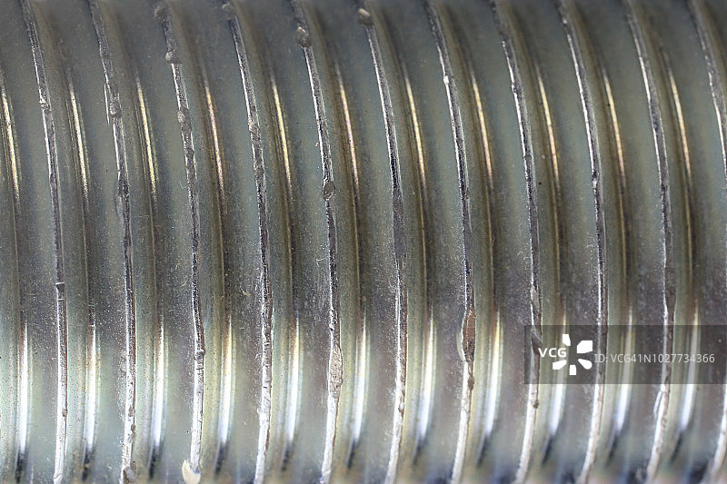 机械紧固件上的螺纹特写图片素材