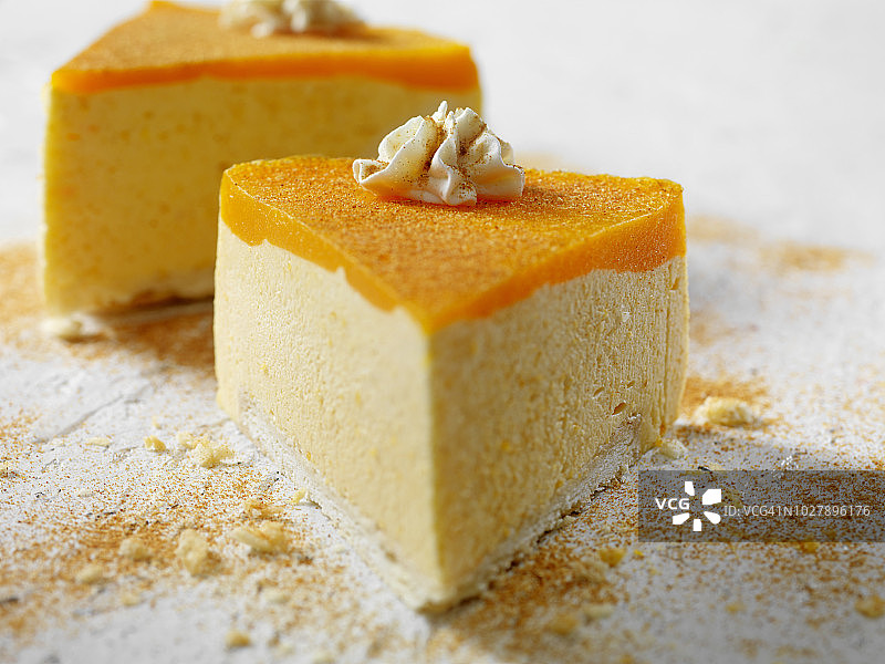 免烤南瓜香料芝士蛋糕配脆饼皮图片素材