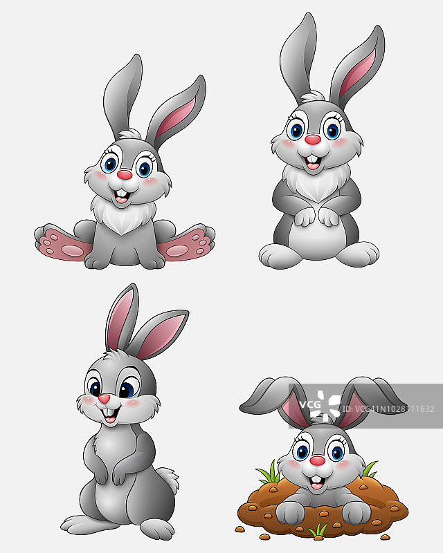 卡通趣味兔子合集图片素材