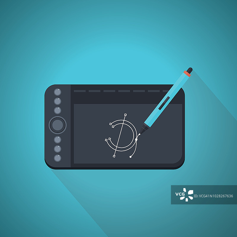 绘图平板电脑扁平风格设计图片素材