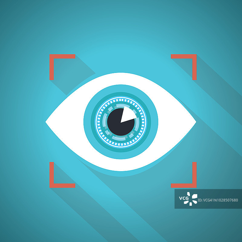 矢量眼睛图标扁平风格设计图片素材