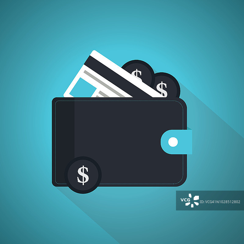装有现金的钱包图片素材