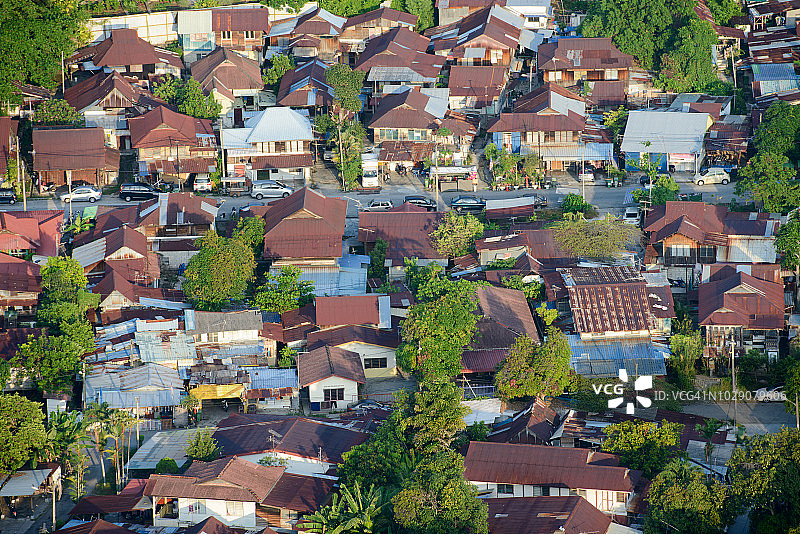小村庄鸟瞰图图片素材