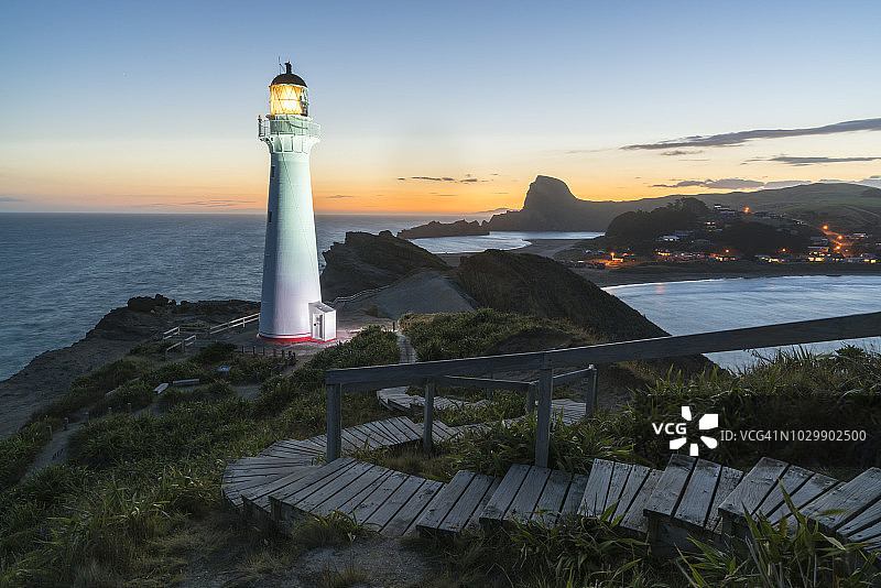 Castlepoint 灯塔，新西兰图片素材