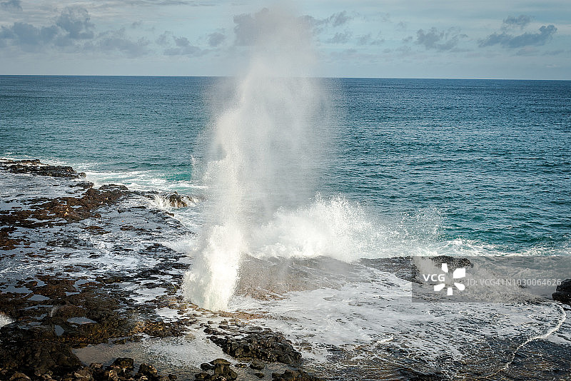夏威夷可爱岛的喷水孔图片素材