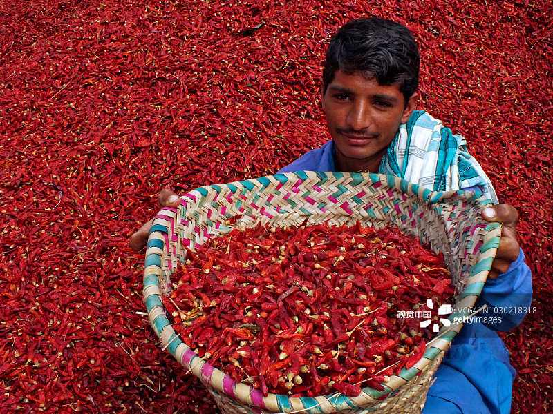 昆里-亚洲最大的红辣椒批发市场图片素材