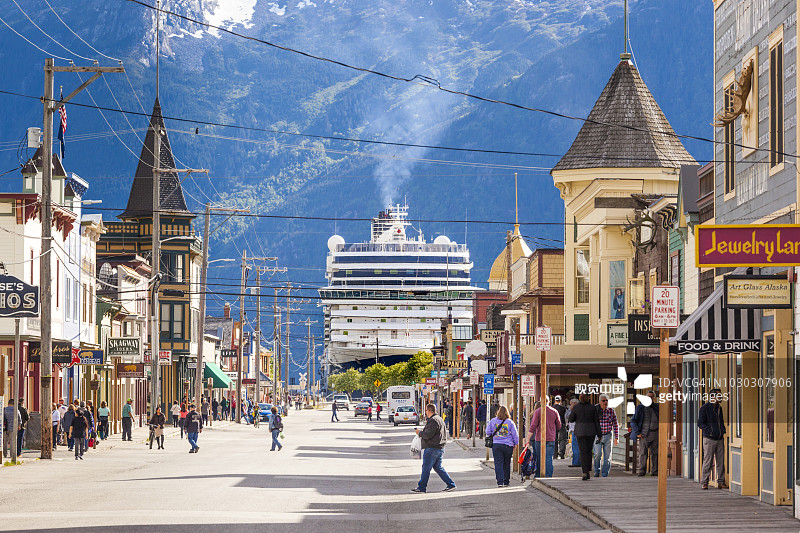 美国阿拉斯加州斯卡圭的主要街道图片素材