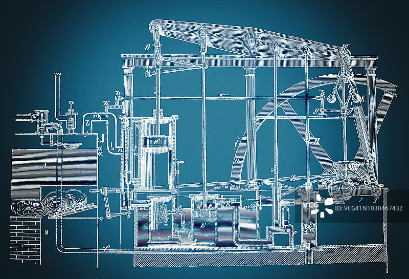 詹姆斯·瓦特的双作用蒸汽机（1769年）图片素材