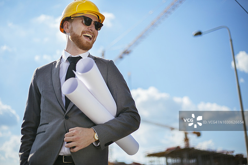 建筑工地上的经理图片素材