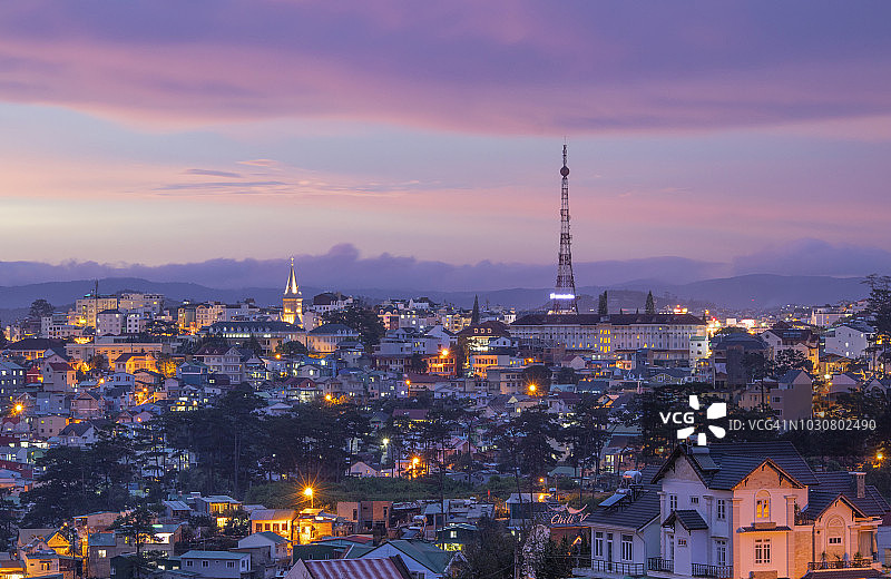 越南大叻夜景图片素材