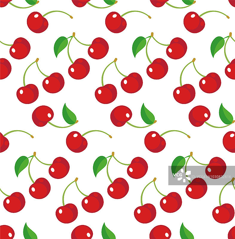 樱桃矢量无缝图案图片素材