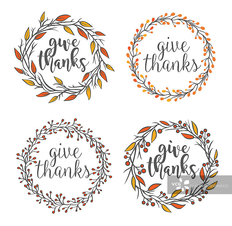 感恩节问候徽章图片素材