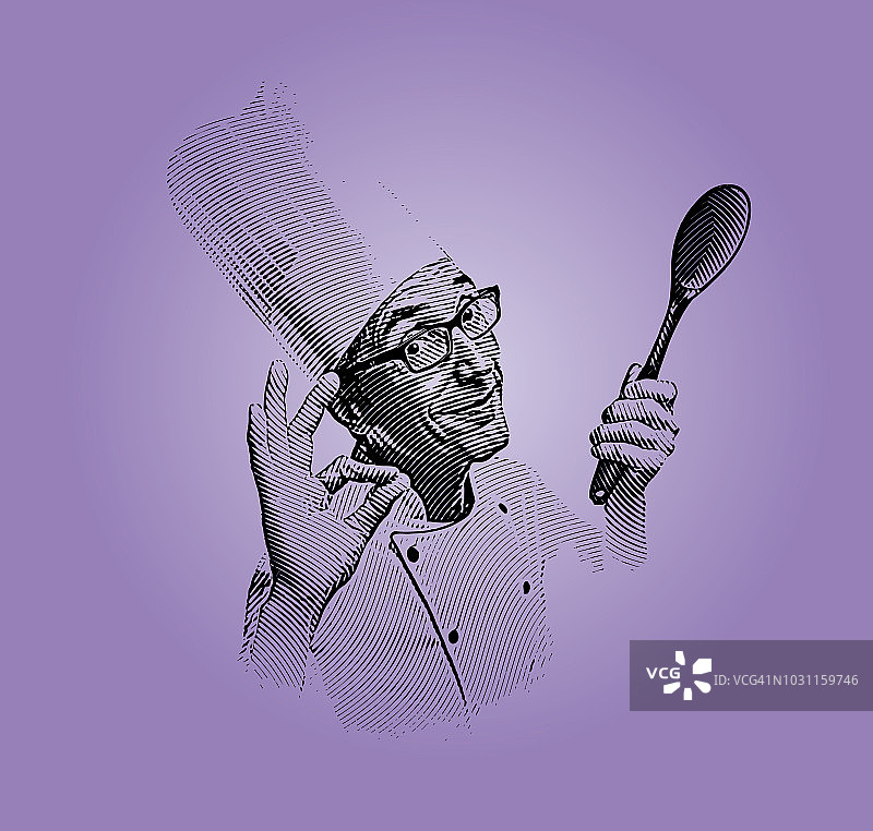 笑容满面的男厨师做出OK手势图片素材