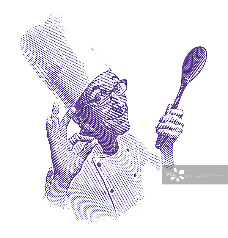 笑容满面的男厨师做出OK手势图片素材