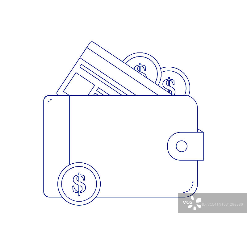 装有现金的钱包图片素材