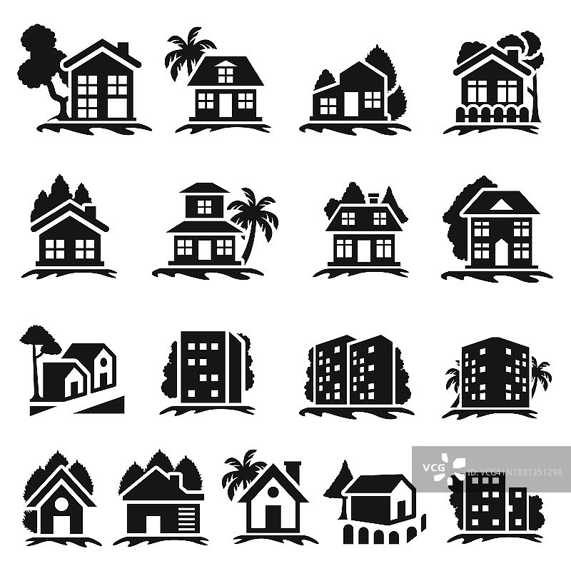 房地产图标集图片素材