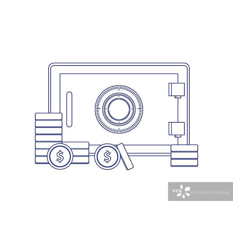 带有货币的安全存款概念图片素材