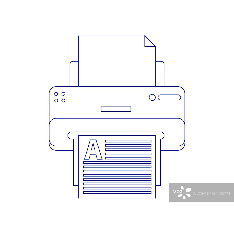 打印机线条图标图片素材