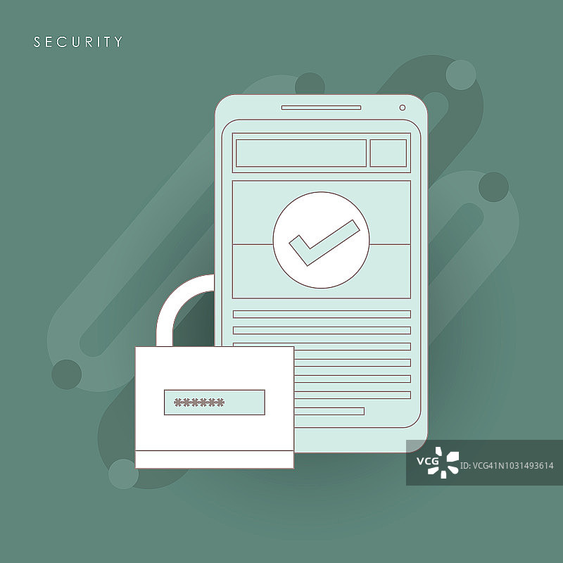 智能手机屏幕上的移动安全应用图片素材