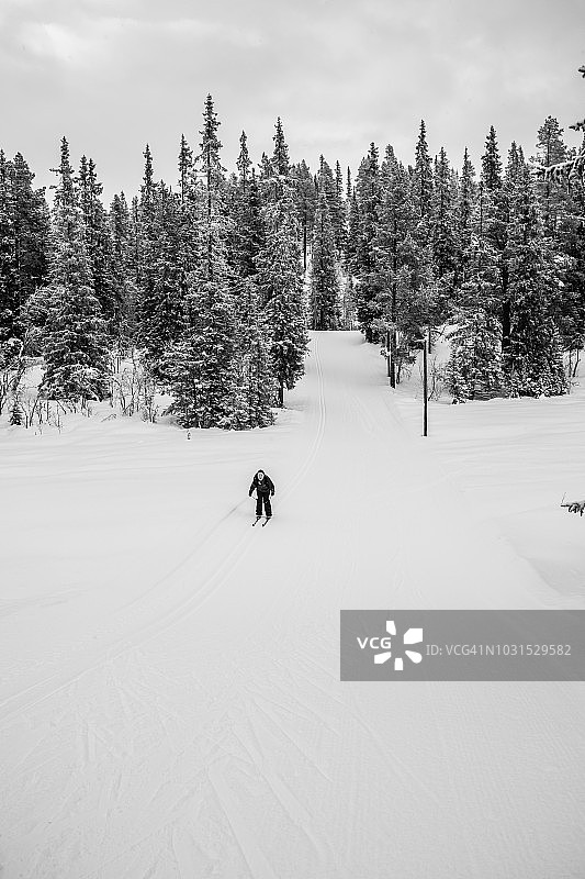 挪威的越野滑雪图片素材